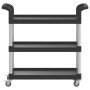 3-tier black aluminum cart 77x34x72 cm by , Kitchen and dining carts - Ref: Foro24-30322, Price: 57,96 €, Discount: %