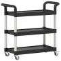 3-tier black aluminum cart 77x34x72 cm by , Kitchen and dining carts - Ref: Foro24-30322, Price: 57,96 €, Discount: %