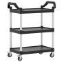 Carrito de 3 niveles aluminio negro 81x41x92 cm de , Carros de cocina y comedor - Ref: Foro24-30320, Precio: 70,24 €, Descuen...