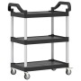 Carrito de 3 niveles aluminio negro 81x41x92 cm de , Carros de cocina y comedor - Ref: Foro24-30320, Precio: 70,24 €, Descuen...