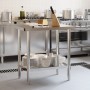 Kitchen work table and backsplash stainless steel 82.5x55x93cm by , Restoration - Ref: Foro24-376457, Price: 164,60 €, Discou...