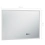 Espejo de baño con LED, sensor táctil y reloj 100x60 cm de vidaXL, Espejos - Ref: Foro24-144739, Precio: 149,85 €, Descuento: %