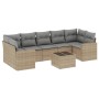 Gartensofa-Set mit beigen Kissen 8 Stück PE-Rattan von , Gartensets - Ref: Foro24-3218729, Preis: 571,91 €, Rabatt: %