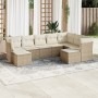 Set de sofás de jardín 9 pzas con cojines ratán sintético beige de , Conjuntos de jardín - Ref: Foro24-3218568, Precio: 675,8...