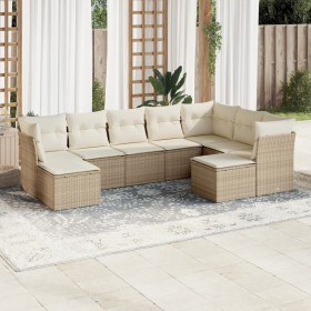 9-teiliges Gartensofa-Set mit beigen synthetischen Rattankissen von , Gartensets - Ref: Foro24-3218568, Preis: 675,89 €, Raba...