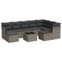 10-piece garden sofa set with gray synthetic rattan cushions by , Garden sets - Ref: Foro24-3218580, Price: 596,43 €, Discoun...