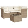 Gartensofa-Set mit Kissen, 5-teilig, beiges synthetisches Rattan von , Gartensets - Ref: Foro24-3217588, Preis: 437,66 €, Rab...