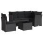 6-teiliges Gartensofa-Set und schwarze synthetische Rattankissen von , Gartensets - Ref: Foro24-3217645, Preis: 363,92 €, Rab...