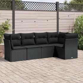 5-teiliges Gartenmöbel-Set und schwarze synthetische Rattankissen von , Gartensets - Ref: Foro24-3217595, Preis: 320,69 €, Ra...