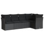 Set de muebles de jardín 5 pzas y cojines ratán sintético negro de , Conjuntos de jardín - Ref: Foro24-3217595, Precio: 320,3...