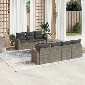 8-teiliges Gartensofa-Set und graue synthetische Rattankissen von , Gartensets - Ref: Foro24-3218720, Preis: 548,31 €, Rabatt: %