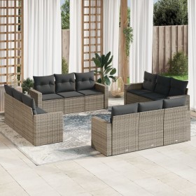 12-teiliges Gartensofa-Set mit grauen synthetischen Rattankissen von , Gartensets - Ref: Foro24-3218760, Preis: 965,34 €, Rab...