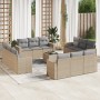 Gartensofa-Set mit Kissen, 13-teilig, beiges synthetisches Rattan von , Gartensets - Ref: Foro24-3218769, Preis: 987,59 €, Ra...