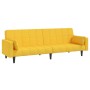 Sofá cama de 2 plazas con dos almohadas tela color amarillo de , Sofás - Ref: Foro24-375838, Precio: 255,04 €, Descuento: %