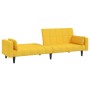 Sofá cama de 2 plazas con dos almohadas tela color amarillo de , Sofás - Ref: Foro24-375838, Precio: 255,04 €, Descuento: %