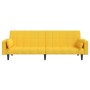 Sofá cama de 2 plazas con dos almohadas tela color amarillo de , Sofás - Ref: Foro24-375838, Precio: 255,04 €, Descuento: %