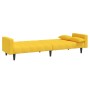 Sofá cama de 2 plazas con dos almohadas tela color amarillo de , Sofás - Ref: Foro24-375838, Precio: 255,04 €, Descuento: %