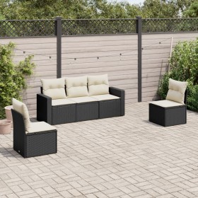 5-piece garden furniture set and black synthetic rattan cushions by , Garden sets - Ref: Foro24-3218776, Price: 298,66 €, Dis...