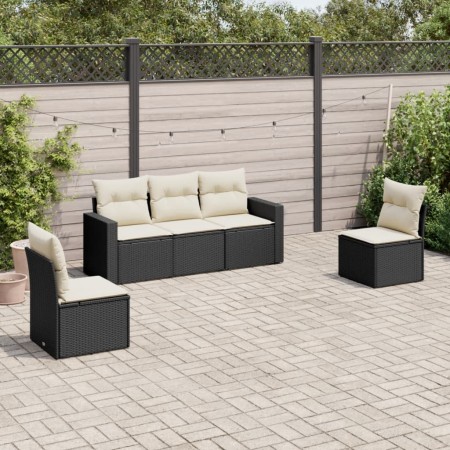 5-piece garden furniture set and black synthetic rattan cushions by , Garden sets - Ref: Foro24-3218776, Price: 298,66 €, Dis...