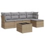 Gartensofa-Set mit Kissen, 6-teilig, beiges synthetisches Rattan von , Gartensets - Ref: Foro24-3217569, Preis: 361,45 €, Rab...