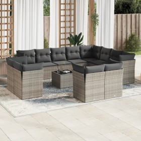 Gartensofa-Set mit Kissen, 13-teilig, graues synthetisches Rattan von , Gartensets - Ref: Foro24-3218540, Preis: 956,19 €, Ra...