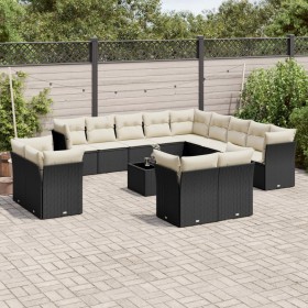 14-teiliges Gartensofa-Set mit schwarzen synthetischen Rattankissen von , Gartensets - Ref: Foro24-3218556, Preis: 986,45 €, ...