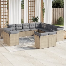 Gartensofa-Set mit Kissen, 13-teilig, beiges synthetisches Rattan von , Gartensets - Ref: Foro24-3218549, Preis: 943,74 €, Ra...