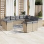 Garden sofa set with cushions 13 pieces beige synthetic rattan by , Garden sets - Ref: Foro24-3218549, Price: 943,74 €, Disco...