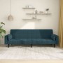 Sofá cama de 2 plazas con dos almohadas terciopelo azul de , Sofás - Ref: Foro24-375846, Precio: 249,71 €, Descuento: %