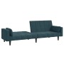 Sofá cama de 2 plazas con dos almohadas terciopelo azul de , Sofás - Ref: Foro24-375846, Precio: 249,71 €, Descuento: %