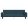 Sofá cama de 2 plazas con dos almohadas terciopelo azul de , Sofás - Ref: Foro24-375846, Precio: 249,71 €, Descuento: %