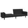 Sofá cama de 2 plazas con dos almohadas terciopelo negro de , Sofás - Ref: Foro24-375850, Precio: 249,71 €, Descuento: %