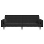 Sofá cama de 2 plazas con dos almohadas terciopelo negro de , Sofás - Ref: Foro24-375850, Precio: 249,71 €, Descuento: %