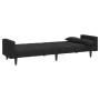 Sofá cama de 2 plazas con dos almohadas terciopelo negro de , Sofás - Ref: Foro24-375850, Precio: 249,71 €, Descuento: %