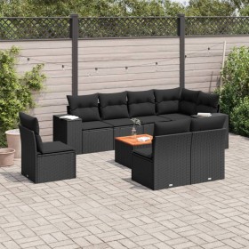 8-teiliges Gartensofa-Set und schwarze synthetische Rattankissen von , Gartensets - Ref: Foro24-3225481, Preis: 584,99 €, Rab...