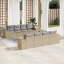 9-teiliges Gartensofa-Set mit beigen synthetischen Rattankissen von , Gartensets - Ref: Foro24-3225366, Preis: 665,10 €, Raba...