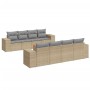 9-teiliges Gartensofa-Set mit beigen synthetischen Rattankissen von , Gartensets - Ref: Foro24-3225366, Preis: 665,10 €, Raba...