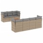 Gartensofa-Set mit beigen Kissen 8 Stück PE-Rattan von , Gartensets - Ref: Foro24-3223504, Preis: 551,26 €, Rabatt: %