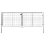 Puerta de jardín de acero galvanizado plateado 306x125 cm de vidaXL, Puertas de jardín - Ref: Foro24-144761, Precio: 271,52 €...