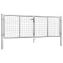 Puerta de jardín de acero galvanizado plateado 306x125 cm de vidaXL, Puertas de jardín - Ref: Foro24-144761, Precio: 271,52 €...