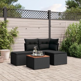 5-teiliges Gartenmöbel-Set und schwarze synthetische Rattankissen von , Gartensets - Ref: Foro24-3223584, Preis: 255,99 €, Ra...