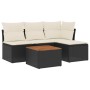 Set de muebles de jardín 5 pzas y cojines ratán sintético negro de , Conjuntos de jardín - Ref: Foro24-3223592, Precio: 280,3...