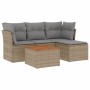 Gartensofa-Set mit Kissen, 5-teilig, beiges synthetisches Rattan von , Gartensets - Ref: Foro24-3223609, Preis: 296,99 €, Rab...