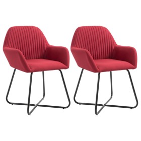 Dining chairs 2 units fabric wine red color by vidaXL, dining chairs - Ref: Foro24-249815, Price: 189,38 €, Discount: %