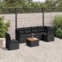 7-teiliges Garten-Essset und schwarze Kissen aus synthetischem Rattan von , Gartensets - Ref: Foro24-3223661, Preis: 427,05 €...