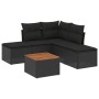 6-piece garden sofa set and black synthetic rattan cushions by , Garden sets - Ref: Foro24-3223668, Price: 300,36 €, Discount: %