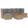 7-teiliges Gartensofa-Set und beigefarbene synthetische Rattankissen von , Gartensets - Ref: Foro24-3223770, Preis: 408,52 €,...