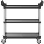 3-tier black aluminum cart 99x50x96 cm by , Kitchen and dining carts - Ref: Foro24-30318, Price: 103,18 €, Discount: %