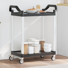 2-tier black aluminum cart 81x41x92 cm by , Kitchen and dining carts - Ref: Foro24-30326, Price: 63,00 €, Discount: %