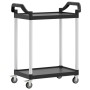 Carrito de 2 niveles aluminio negro 81x41x92 cm de , Carros de cocina y comedor - Ref: Foro24-30326, Precio: 63,00 €, Descuen...